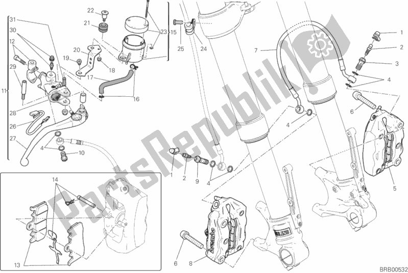 All parts for the Front Brake System of the Ducati Hypermotard 939 SP 2017
